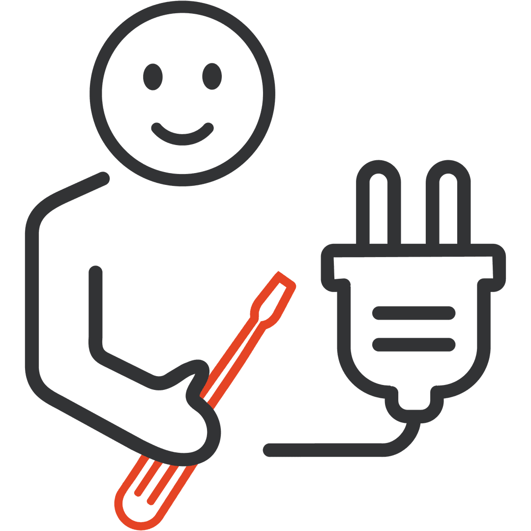 Installation av befintligt vägguttag, dimmer, strömbrytare utomhus icon